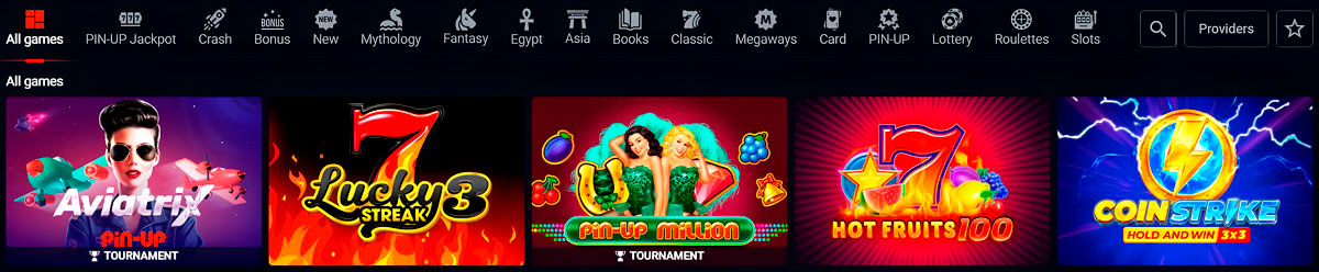 игровые автоматы Pin Up Casino все игры