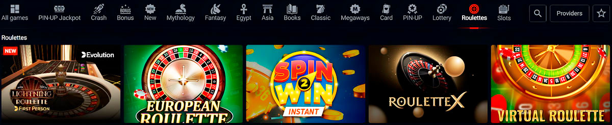 игровые автоматы Pin Up Casino Рулетки